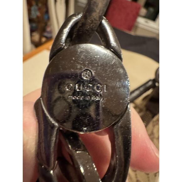 Gucci GG canvas hobo shoulder bag in brown with leather trim - Picture 5 of 15